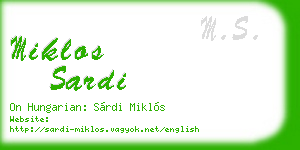 miklos sardi business card