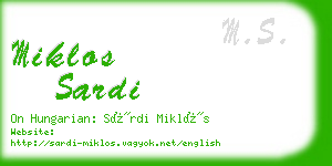 miklos sardi business card